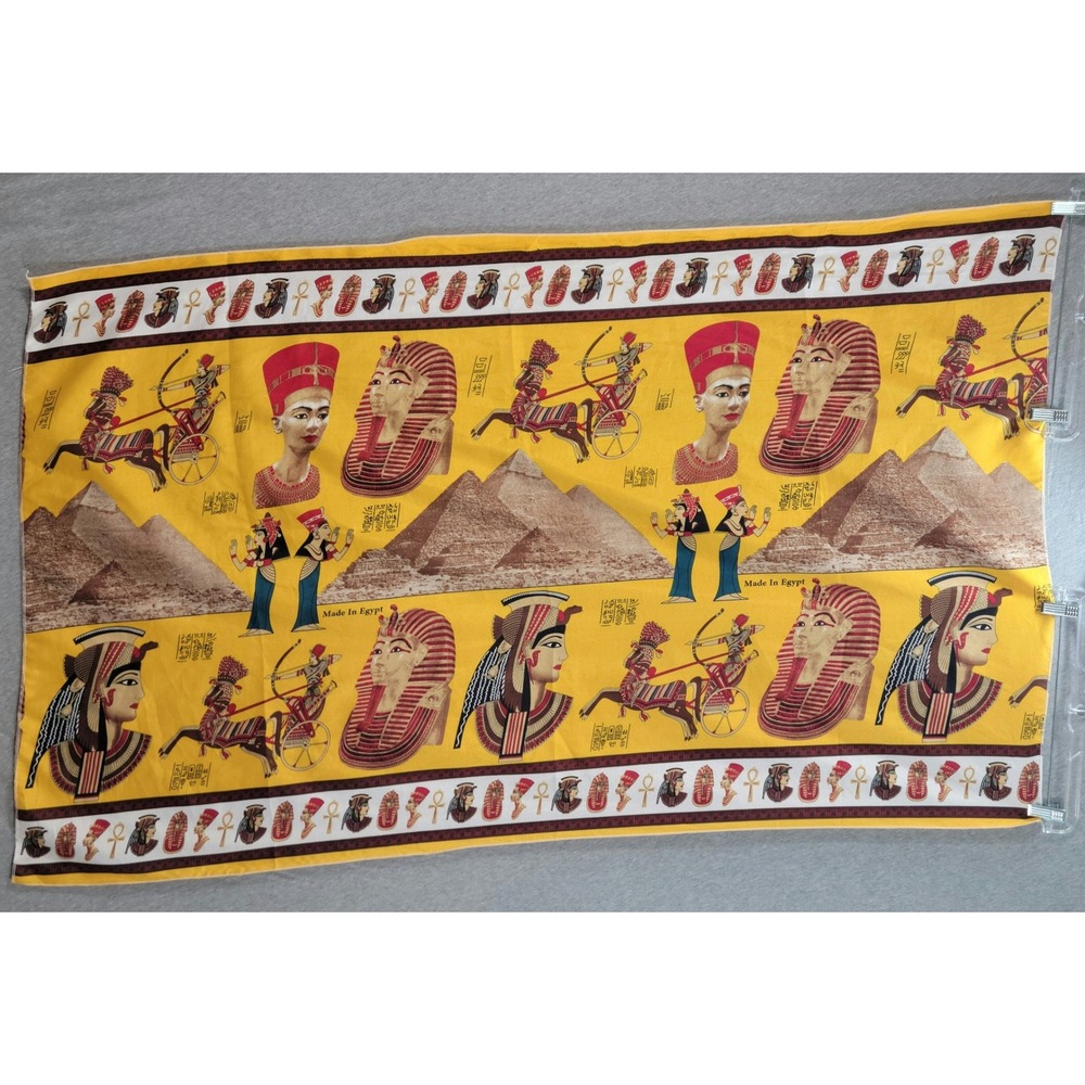 Egyptian Pyramid Beach Scarf Women OS Yellow Pharaoh Nefertiti Print